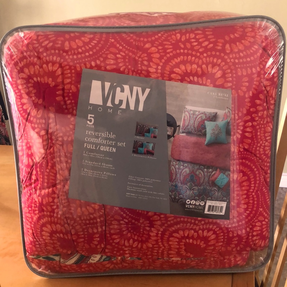 Reversible 5pc Comforter Set Full/Queen